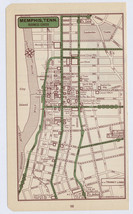 1951 Original Vintage Map Of Memphis Tennessee Downtown Business Center - £20.41 GBP