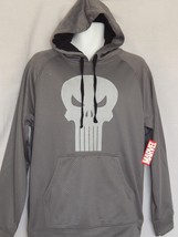 Punisher Hoodie Mens Small Medium Gray NEW Marvel Comics Skull Logo Sweatshirt  - £30.21 GBP