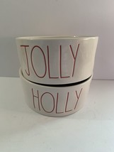 Rae Dunn ~ Holiday &quot;Holly &amp; Jolly&quot; Ceramic Pet Bowls ~ Large~6 inch Diameter - $14.03