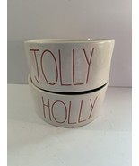 Rae Dunn ~ Holiday &quot;Holly &amp; Jolly&quot; Ceramic Pet Bowls ~ Large~6 inch Diam... - £10.73 GBP