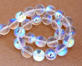 25 8mm Czech Glass Round Beads: Crystal AB - £2.10 GBP