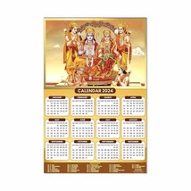 Hindu Lord Ram Darbar Wall Monthly Calendar 2024-12” x 18 Inch - £17.47 GBP