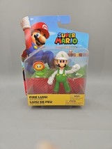 New Jakks &quot;World Of Nintendo&quot; Super Mario Bros Fire Flower Luigi 4&quot; Figure - £11.79 GBP