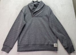 Marc Ecko Sweatshirt Men Large Gray Knit Cotton Cut &amp; Sew Long Sleeve Shawl Neck - £15.67 GBP