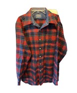 Pendleton Vintage Men’s M Red Plaid Long Sleeve Button Down Wool Flannel... - $44.55