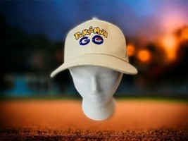 Pokemon Go Pokeball Tan Canvas Twill Adjustable Embroidered Baseball Hat Cap - £14.68 GBP