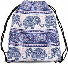 Bag Sports Backpack Ethnic Elephant Purple Indian Lotus African Tribal Elements  - £19.82 GBP