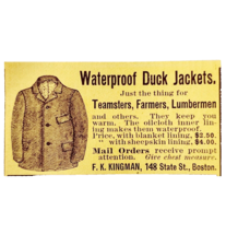 Kingman Waterproof Duck Jackets 1897 Advertisement Victorian Fashion ADB... - £10.30 GBP