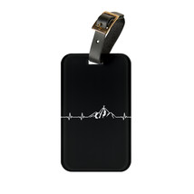 Luggage Tag with Business Card Insert, Mountain Heartbeat Design, Personalized T - £17.02 GBP