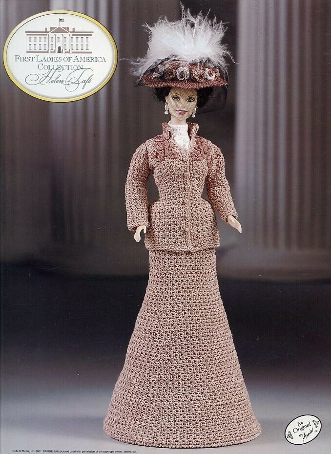 Helen Taft First Ladies fits Barbie Crochet Pattern/Instructions Leaflet - $6.27