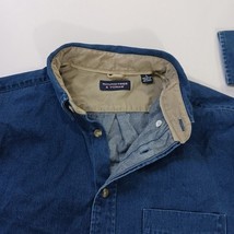 Roundtree & Yorke Men's Blue Cotton Button-Down Denim Shirt Size Large image 10