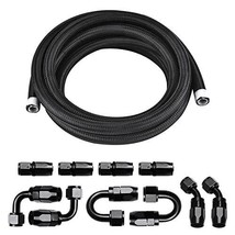 10FT PTFE Fuel Line Fitting Kit E85 Nylon Braided Fuel Hose with ... - £43.01 GBP