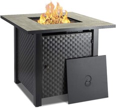 Squareare Fire Table, 50,000 Btu Adjustable Flame, Auto Ignition,, Lava Rocks. - £241.00 GBP