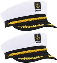 2Pcs Adjustable Captain hat admiral sailor caps perfect for sea parties and men  - £30.54 GBP