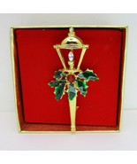 NEW Vintage Christmas Signed VAN DELL Lamp Post PENDANT / BROOCH Rhinestone - €33,20 EUR