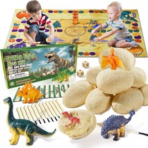 Dinosaur Eggs Dig Kit Toys - 12 Dino Fossil Eggs Excavation Kits with Game Mat - £13.18 GBP