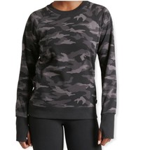 Athleta size Small S Triumph Crewneck Soft Sweatshirt, Black Gray Camouflage  - $35.94