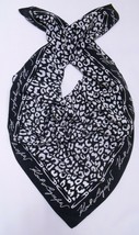 KARL LAGERFELD SCARF Signature Safety Pins &amp; Silhouette Spots Artsy 34X35&quot; - £33.78 GBP