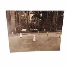 Vtg 40&#39;s Women Playing Tennis Print Mounted on Heavy Paper 11x14 Black &amp; White - £22.29 GBP
