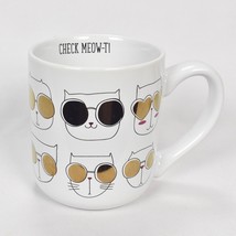 Mug SHEFFIELD HOME CHECK MEOW-T Gold Sunglasses Cat Kitten Faces - $27.71