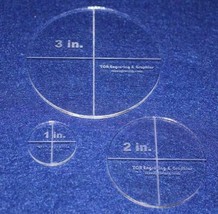 Circle Template 3 Piece Set. 1&quot;, 2&quot;, 3&quot; - Clear 1/8&quot; Thick - $16.34