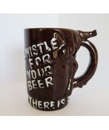 Fun vintage redware Whistle For your Beer Wet Your Whistle Horses Behind... - $14.99