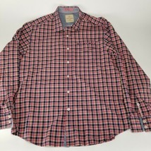 Tommy Bahama Mens Pink Red Plaid Button Down Long Sleeve Shirt Large - $22.08