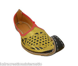 Men Shoes Mojari Khussa Indian Handmade Leather Espadrilles Jutti US 8.5-13 - £55.94 GBP+