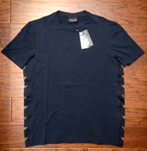 Emporio Armani Mens $145 Signature Stripe Crew Neck DK Blue Stretch Cott... - $1,297.21 MXN