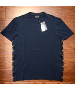 Emporio Armani Mens $145 Signature Stripe Crew Neck DK Blue Stretch Cott... - $1,297.21 MXN