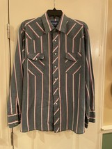 Wrangler Western Wear Shirt Size Large with Pearl Snaps - £11.23 GBP