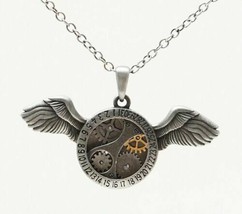 Ebros Steampunk Mechanical Angel Wings Flight Necklace Gearwork Alloy Je... - $19.99