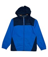 Columbia Jacket Youth Medium Blue Hooded Full Zip Windbreaker Outdoor Light - $30.55 CAD