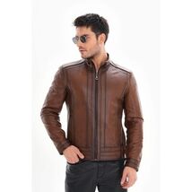 Vinci The Arezzo Brown Leather Men Jacket image 3
