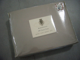 Sunham Home Marseilles Stone King Sheet Set 300 Thread Count Beige NEW Khaki - £33.50 GBP