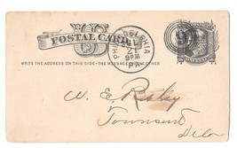 Sc UX5 1880 Philadelphia PA 4 Ring Numeral 9 Duplex Fancy Cancel Postal ... - £11.95 GBP