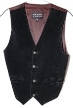 Wilson Men M Leather Button Front Brown Leather Front Pockets Lined Vest - £38.77 GBP