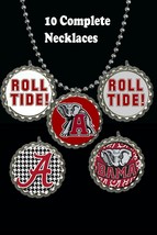 Alabama Crimson tide Bottle Cap Necklaces party favors lot of 10 - $9.78