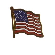 USA Waving American Flag Lapel Hat Pin - .5x.75 - £3.55 GBP
