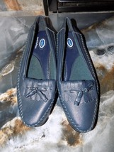 Dr Scholls E23-15 Leather Loafer Moccasin Blue Double Air-Pillo Insoles ... - $41.40
