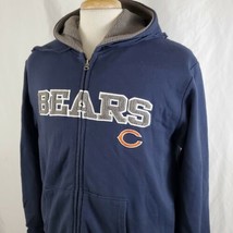 Chicago Bears Hoodie Sweatshirt NFL Team Apparel Fleece Lined Blue Large Zip - £19.17 GBP