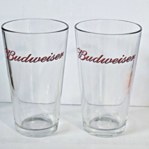 Lot of 2 Budweiser Beer Glasses Outline Logo 16oz 5 7/8&quot; Tall - £11.65 GBP