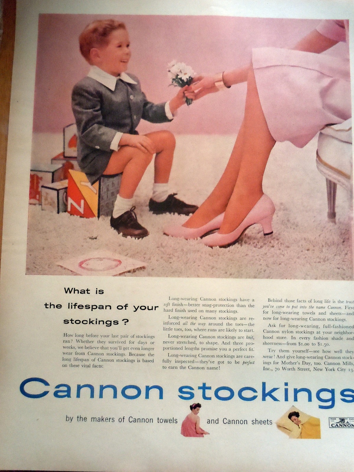 Cannon Stockings Magazine Advertising Print Ad Art 1960s - £4.78 GBP