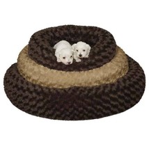 Swirl Plush Donut Dog Beds Cozy Bolster Sides Skid Resistant Choose Color &amp; Size - £32.06 GBP