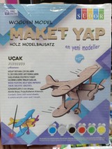 Sudor Wooden Puzzle With Acrylic Colors, Airplane Design, Small - £18.85 GBP