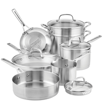 Kitchenaid Stainless Steel Tri-Ply 11Pc Cookware Set - £256.27 GBP