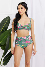 Marina West Swim Take A Dip Twist High-Rise Bikini in Sage - £42.36 GBP