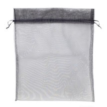 [Pack Of 4] Large (12in x 14in) Black Organza Bag with Drawstrings - £15.36 GBP