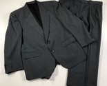 Vintage Christian Dior Suit Mens 42 Drop 6 Dark Gray Striped Pinstripes ... - $148.49
