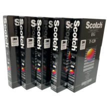 3M VHS Scotch Brand Blank Videocassette T120 EG Tapes Lot Of 5 Tapes New Sealed - £17.12 GBP